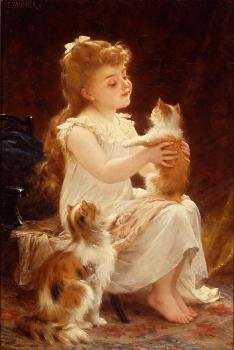 Emile Munier : playing with the kitten